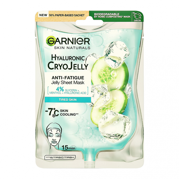 Маска для лица `GARNIER` `SKIN NATURALS` с гиалуроновой кислотой и крио гелем 27 г